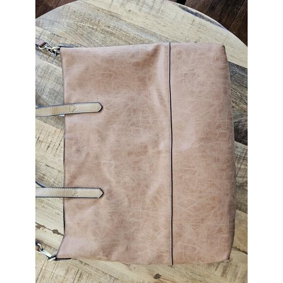 Joy Susan Vegan Leather Brushed Tote Bag Brown EUC - Picture 10 of 16